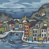 Mosaic Harbor II Fine Art Print