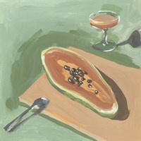 Still Life with Papaya I Fine Art Print