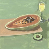 Still Life with Papaya II Fine Art Print