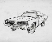 Classic Car Sketch IV Fine Art Print