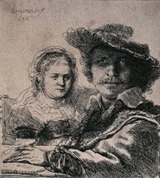 Self-Portrait with Saskia, 1636 Fine Art Print