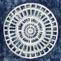 Blue Textured Medallion Fine Art Print