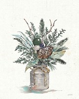 Seasonal Charm Greenery I Framed Print