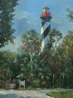 St. Augustine Lighthouse and Carver Street Fine Art Print