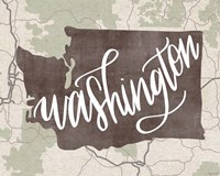 Washington Map Fine Art Print