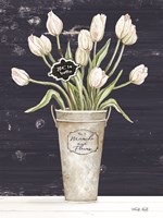 Tulips on Navy I Fine Art Print