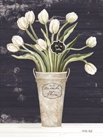Tulips on Navy II Fine Art Print