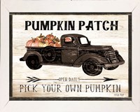 Pumpkin Patch Black Truck Fine Art Print