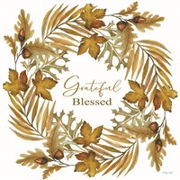 Grateful Blessed Fall Wreath Fine Art Print