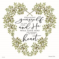 Delight Yourself Heart Wreath Fine Art Print