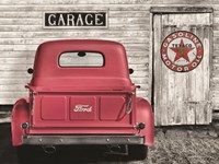 Red Truck with Texaco Sign Fine Art Print