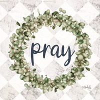 Pray Eucalyptus Wreath Fine Art Print
