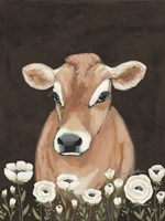 Cow With Flowers Fine Art Print