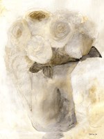 Vintage Vase with White Flowers Fine Art Print