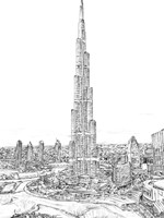 Dubai in Black & White II Fine Art Print