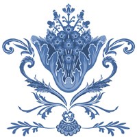 Indigo Chintz I Framed Print