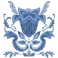 Indigo Chintz II Framed Print