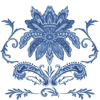 Indigo Chintz IV Fine Art Print