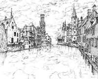 European Vacation in B&W I Fine Art Print