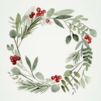 Holly Wreath I Fine Art Print