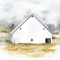 White Barn Watercolor IV Fine Art Print