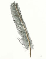 Gold Feathers II Green Fine Art Print