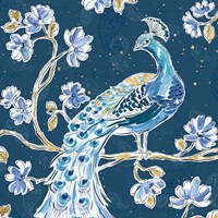 Peacock Allegory IV Blue v2 Framed Print