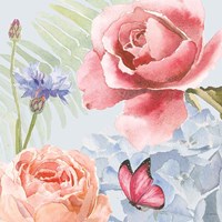 Boho Bouquet IV Blue Framed Print