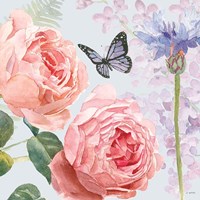 Boho Bouquet II Blue Fine Art Print