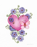 Hearts and Flowers III Fine Art Print