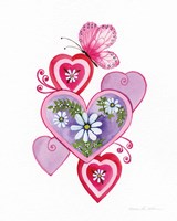 Hearts and Flowers II Fine Art Print