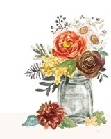 Flower Fest V Green Jar Fine Art Print