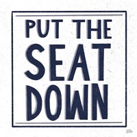 Put the Seat Down Navy Fine Art Print