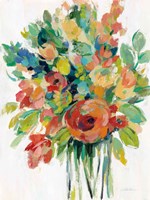 Earthy Colors Bouquet I White Framed Print