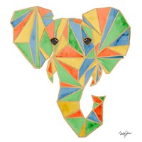 Vibrant Retro Elephant Fine Art Print