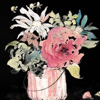 Flower Burst on Black I Framed Print