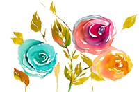 Modern Trio of Blooms I Fine Art Print