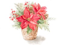 Red Poinsettia Basket Fine Art Print