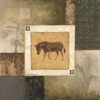 Zebra Woodcut Framed Print