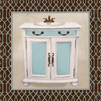 Chic Lattice Bath II Fine Art Print