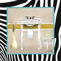 Zebra Bath I Fine Art Print