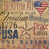 America Typography I Framed Print