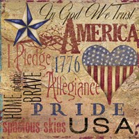 America Typography II Fine Art Print