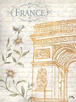 Golden Paris II Framed Print