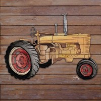 Tractor on Wood I Fine Art Print