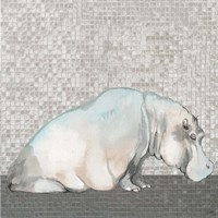 Introspective Hippo Framed Print