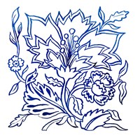 Jodhpur Blues on White II Fine Art Print