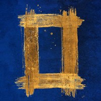 Gold Rectangle on Blue Fine Art Print