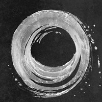 Silver Circle on Black Fine Art Print