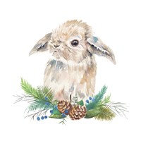 Floppy Eared Bunny on Greenery Fine Art Print